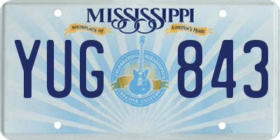 MS license plate YUG843