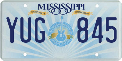MS license plate YUG845