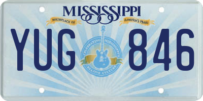 MS license plate YUG846