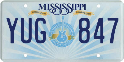 MS license plate YUG847