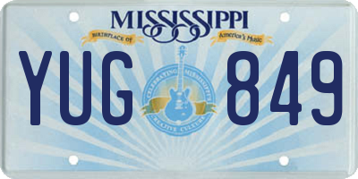 MS license plate YUG849