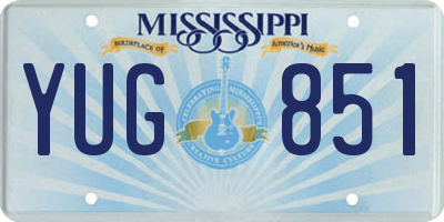 MS license plate YUG851