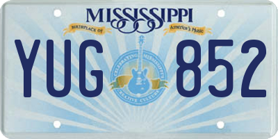 MS license plate YUG852