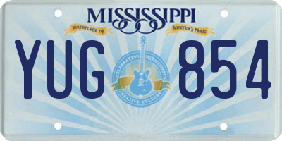 MS license plate YUG854