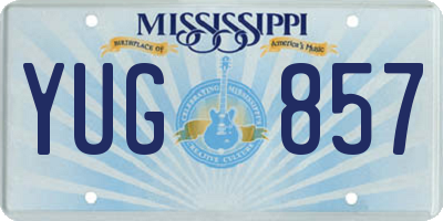 MS license plate YUG857
