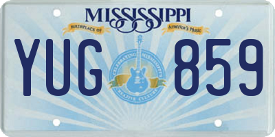 MS license plate YUG859