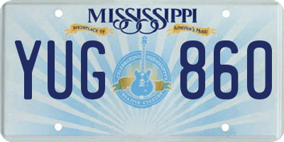 MS license plate YUG860