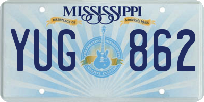 MS license plate YUG862