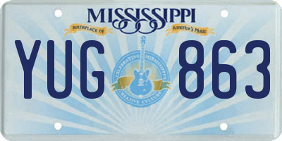 MS license plate YUG863