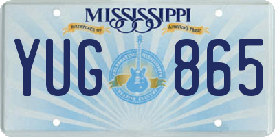MS license plate YUG865