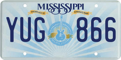 MS license plate YUG866