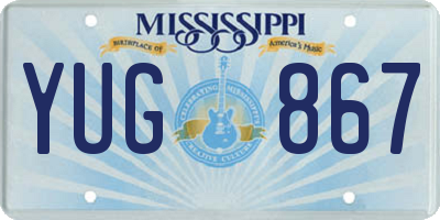 MS license plate YUG867