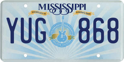 MS license plate YUG868