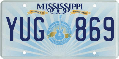 MS license plate YUG869