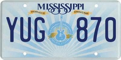 MS license plate YUG870