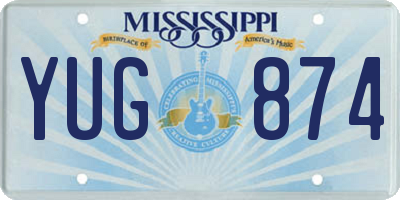 MS license plate YUG874