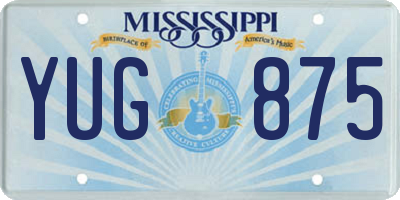 MS license plate YUG875