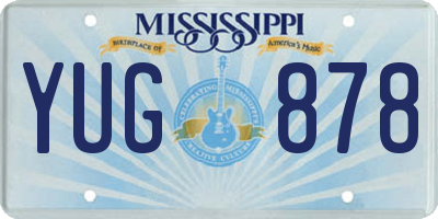 MS license plate YUG878