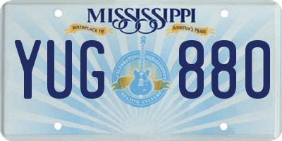 MS license plate YUG880
