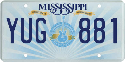 MS license plate YUG881