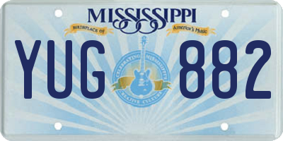 MS license plate YUG882