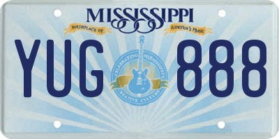 MS license plate YUG888