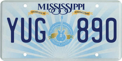 MS license plate YUG890