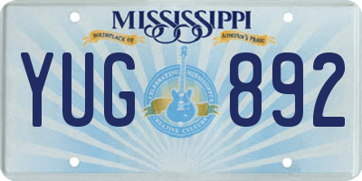 MS license plate YUG892