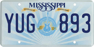 MS license plate YUG893