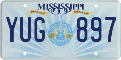 MS license plate YUG897