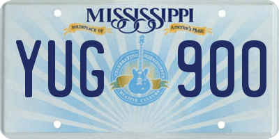 MS license plate YUG900