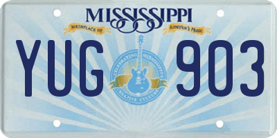 MS license plate YUG903