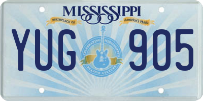 MS license plate YUG905