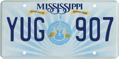 MS license plate YUG907
