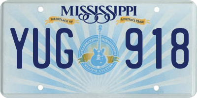 MS license plate YUG918