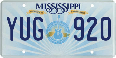 MS license plate YUG920