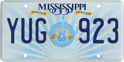 MS license plate YUG923