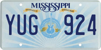 MS license plate YUG924