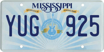 MS license plate YUG925