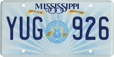 MS license plate YUG926