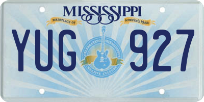 MS license plate YUG927
