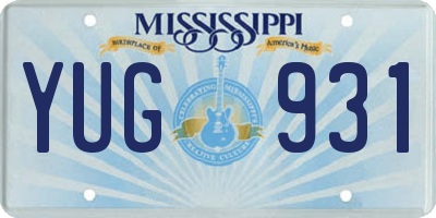 MS license plate YUG931