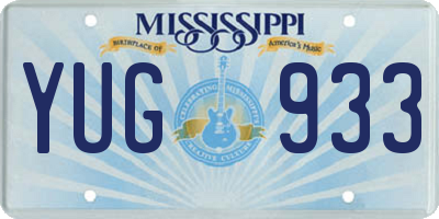 MS license plate YUG933