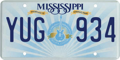 MS license plate YUG934