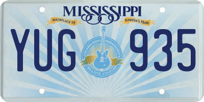 MS license plate YUG935