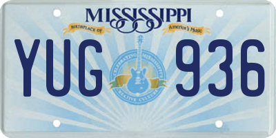 MS license plate YUG936