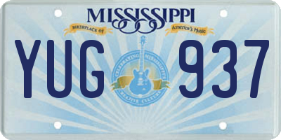 MS license plate YUG937