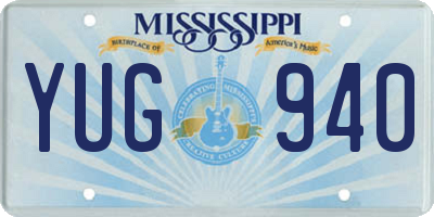 MS license plate YUG940