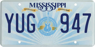 MS license plate YUG947