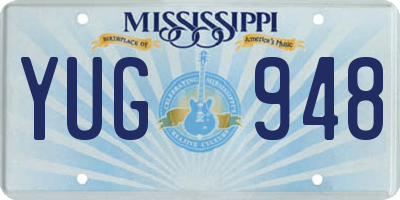 MS license plate YUG948
